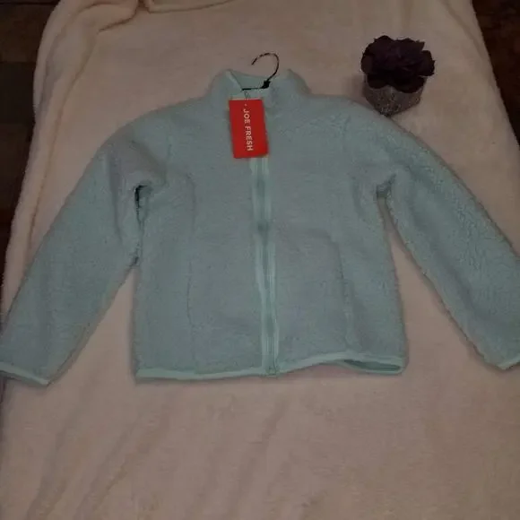 Joe Fresh Fleece Zip Jacket Funnel Neck Front Zip Size Small